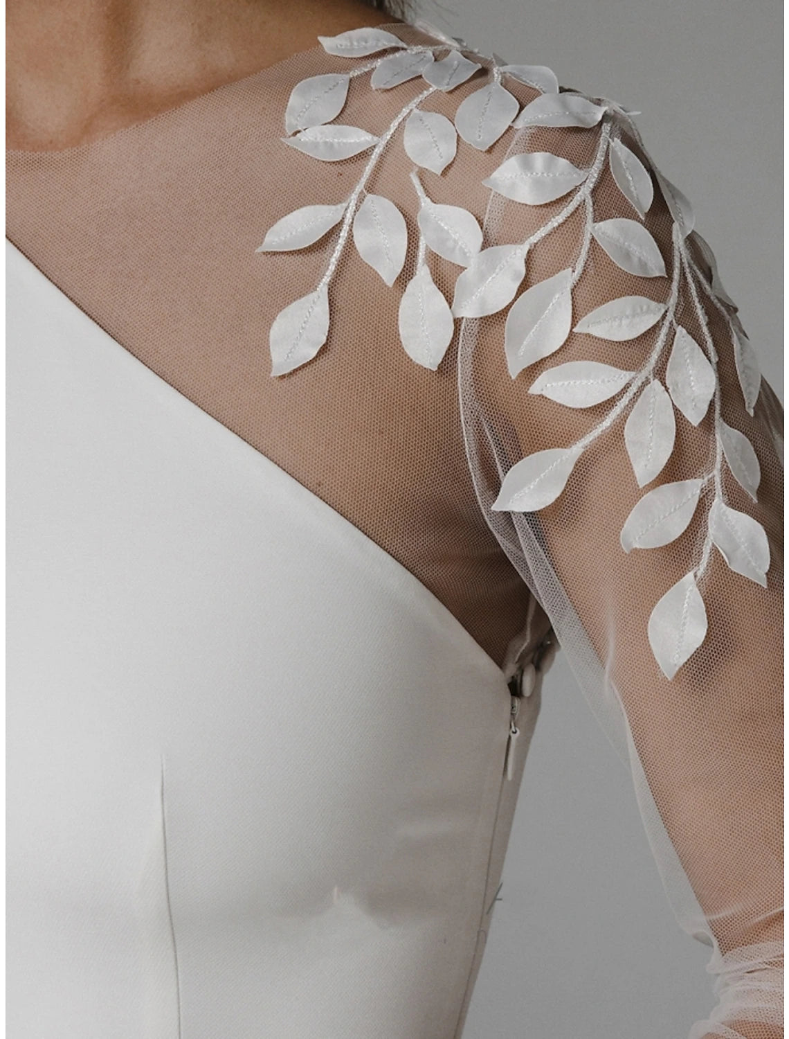 Abito da sera a trapezio, abito da festa formale, lunghezza pavimento, maniche lunghe, scollo gioiello, chiffon con pieghe e spacchi, applicazioni 2025